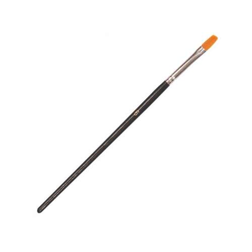 PlayBox lapos szintetikus ecset 6-os méret, fekete nyél, akril és olajfestéshez