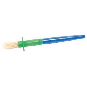 PlayBox boar bristle paint brush for kids, with splash guard, blue handle - Playbox