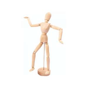 PlayBox 30cm Wooden Artist Figure on Stand, Posable, for Drawing, Painting, and Crafts - Playbox