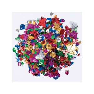 PlayBox 250g-os csomag színes flitterekkel különféle formákban és méretekben, beleértve a pillangókat, csillagokat, szíveket és virágokat - Playbox