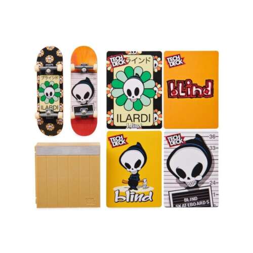 Tech Deck Blind VS. széria ujjgördeszka szett, két ujjgördeszkát, egy utcai elemet és trükk kártyákat tartalmaz