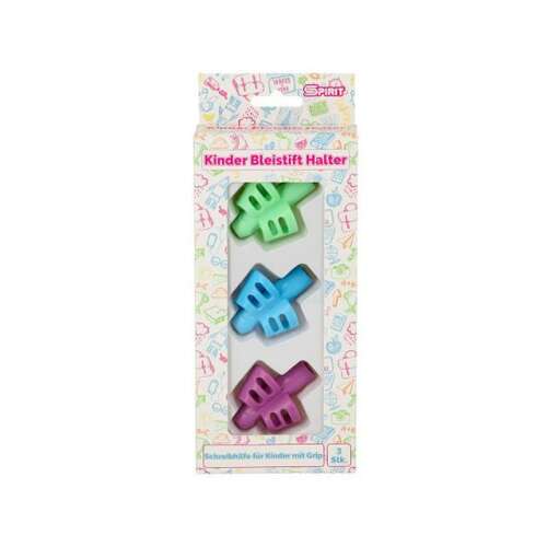 Spirit Bleistiftgriff 3er Pack, hilft Kindern beim Schreibenlernen, grün, blau, lila