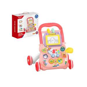 Premergator interactiv, educational, pentru copii 1 an+, 40x40x32 cm, roz/albastru, Roz