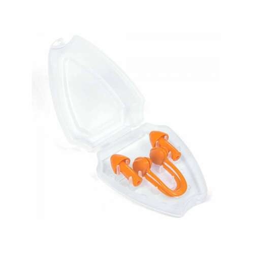 Bestway Hydroventure orrcsipesz és füldugó szett, 7 éves kortól, narancssárga, átlátszó műanyag dobozban