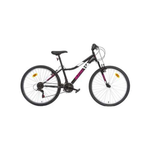 Aurelia 26 Zoll schwarzes Fahrrad mit rosa und weißen Akzenten, Dino Bikes