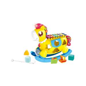 Caluț balansoar muzical cu sortare de forme, xilofon și lumini - Jocuri de sortare a formelor