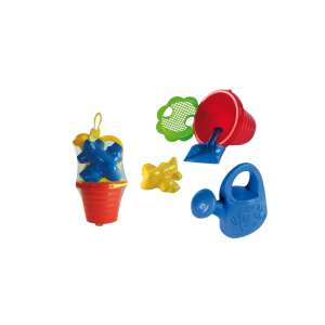 5 részes homokozó szett vödörrel, lapáttal, szitával, formával és locsolókannával - Homokozó játék