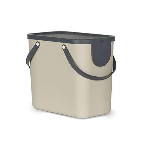 25 Liter Fedeles hulladékrendszerező kosár Abfalleimer mit Deckel und Griffen in Cappuccino