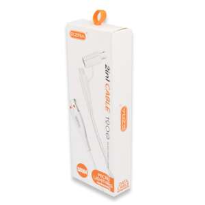 Ezra 2 az 1-ben USB töltő- és adatkábel - Micro USB és Lightning csatlakozó, 120 cm (EA004)