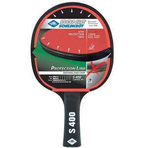 Rachetă de tenis de masă Donic Schildkröt Protection Line S400, roșu și negru, mâner concav, aprobată de ITTF - Mese tenis de masă, palete și accesorii