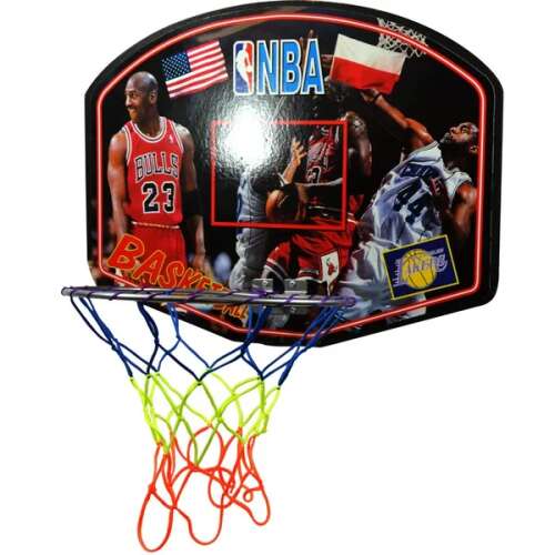 NBA Kosárlabda Palánk, 60x45 cm, Összecsukható Gyűrűvel, Ajtóra Szerelhető
