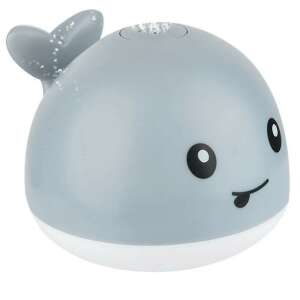 Gray whale bath toy with a cute face and a water squirting spout - OEM