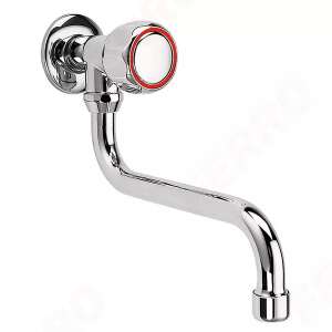 Króm forgatható kifolyós csaptelep, falra szerelhető, hideg vagy kevert vízhez - Nonbrand Csaptelep