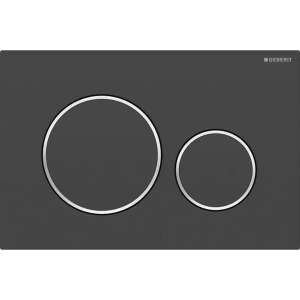 Placă de acționare Geberit Sigma20, negru mat cu accente cromate - Accesorii vase de toaleta