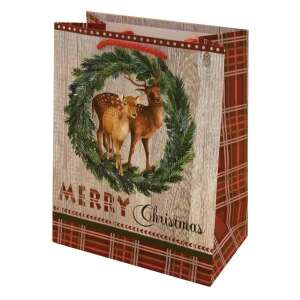 Karácsonyi ajándékcsomag szarvasokkal és koszorúval - Művészet & Hobbi