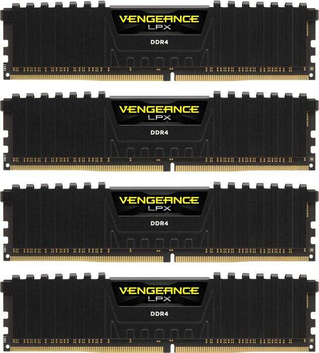 Corsair 64gb /2666 vengeance lpx black ddr4 ram kit (4x16gb)