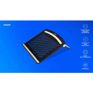 Stojak na laptopa Savio PB-02, regulowany, czarny, z gumą antypoślizgową - Podstawka pod laptopa