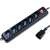 Techly 300415 6-outlet power strip with switch, 1.5m cable, black