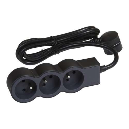Legrand 049489 230V 3-Socket Power Strip 3m - Black