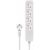 Savio LZ-08 250V 4-Socket Power Strip with 3m Cable - White 99113432