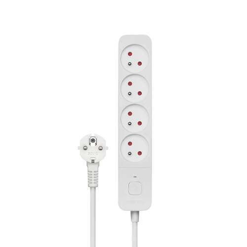 Savio LZ-08 4-socket power strip with 3 meter cable, white