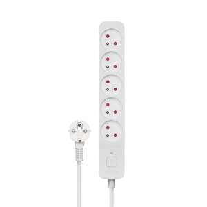 Savio LZ-09 5-outlet power strip with 3 meter cable, white - Power Strip