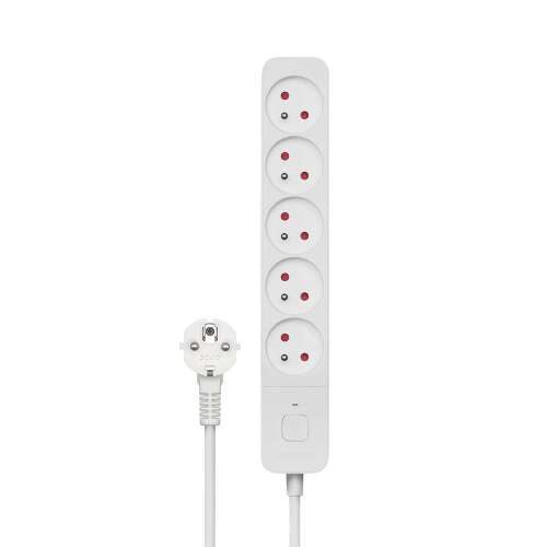 Savio LZ-10 250V 5-Socket Extension Lead 5m - White