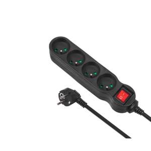 Listwa zasilająca Maclean, przedłużacz 4 gniazda, z wyłącznikiem, czarny, 2300W, 5m, MCE182 99110763 - Dystrybutor