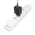 LogiLink SH0104 230V WiFi Smart Power Strip with 4 Outlets and 4 USB Ports, White, with a phone charger plugged in