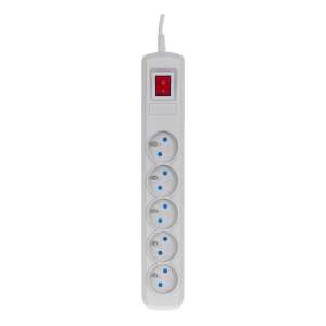 ActiveJet ACP-5GN 5M SZ 5-way power strip with switch, grey, 5 meter cable - Power Strip