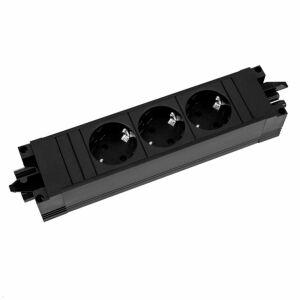 Bachmann STEP BASE Schwarze 3-fach Steckdosenleiste mit GST18-Anschlüssen - Bachmann