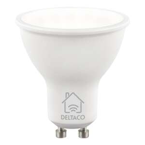 Deltaco Smart LED Spot GU10 izzó, 5W, 470lm, 2700-6500K, fehér, okos otthon, wifi, állítható színhőmérséklet - Deltaco