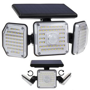 Lampa solarna LED Maclean MCE615 z czujnikiem ruchu i zmierzchu, regulowane głowice - Maclean