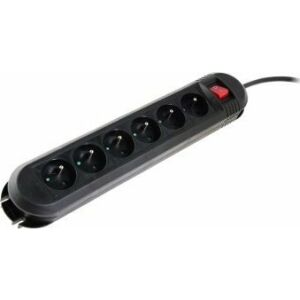 Hama prelungitor cu 6 prize, 1.5m negru cu întrerupător - Cabluri și accesorii
