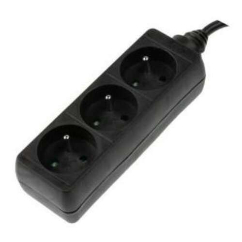 Priză multiplă Hama cu 3 prize și cablu de 1,5 m, negru