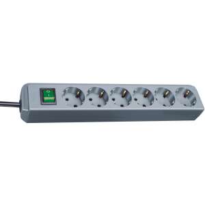 Brennenstuhl Eco-Line 230V 6-socket Power Strip 1.5m - Grey 99111681 - Power Strip