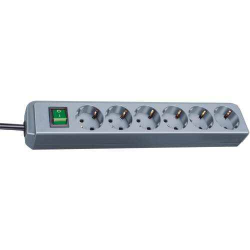 Brennenstuhl Eco-Line 230V 6-socket Power Strip 1.5m - Grey 99111681