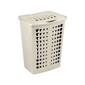 Curver Victor 40L Wäschekorb in Beige mit Deckel - Wäschekörbe