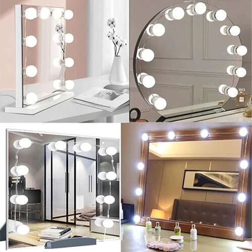 Malatec LED vanity mirror lights installed on different mirror styles