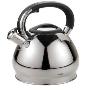 Kinghoff 3,4L чайник от неръждаема стомана с свирка и черна дръжка - Kinghoff