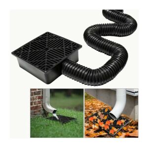 Odtok žľabu s flexibilnou rúrou a filtrom na lístie, systém odvodnenia dažďovej vody - Výstavba&Renovácia