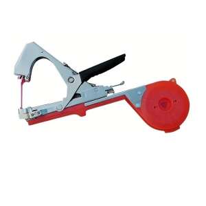 Plant tying machine with red tape dispenser, for tying plants to stakes - Garden twine & twist ty