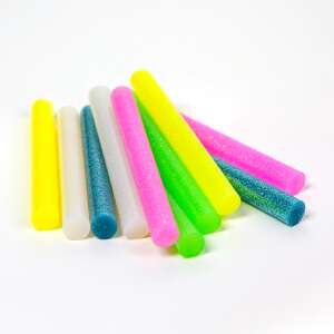 10 pack of 11mm fluorescent colored hot glue sticks, 100mm long - Glue gun stick