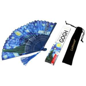 H.C.846-1021 Legyező 20cm, műanyag/polyester, Van Gogh:Csillagos éj 99150346 - Lakberendezés