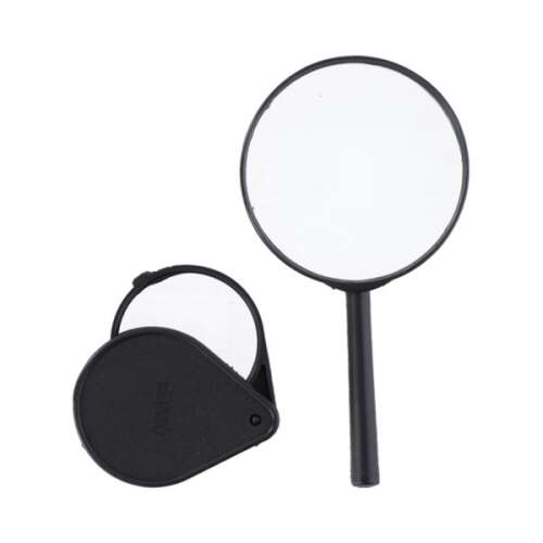 Lupe-Set, 2 Stück, schwarz, handgehalten, Lupe