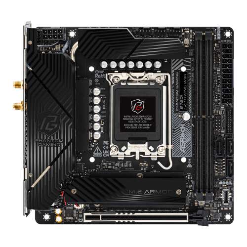 ASRock Phantom Gaming B760I Lightning WiFi alaplap, felülnézet - ASRock