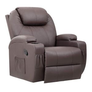 Timeless Tools barna masszázsfotel fehér háttérrel - Nappali bútor