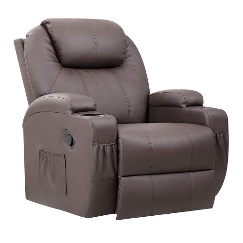 Timeless Tools barna masszázsfotel fehér háttérrel