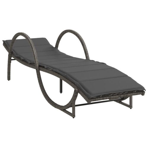 vidaXL Napozóágy - Polyrattan - Szürke - 2 db