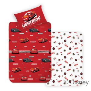 Posteľná bielizeň Disney Cars, motív Lightning McQueen, červená a biela, 140x200cm - Nonbrand Posteľné prádlo - pre mládež a dospelých